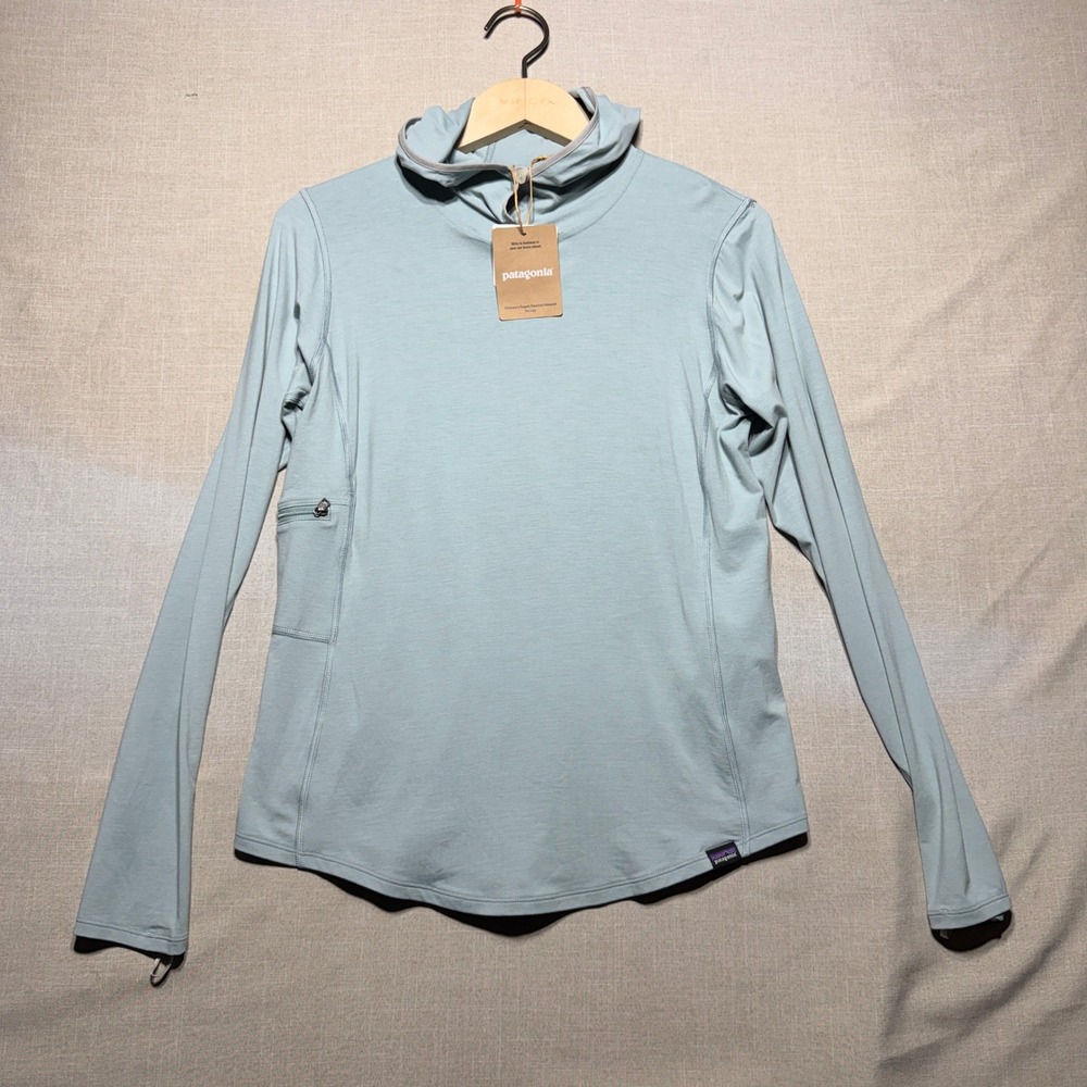 Patagonia Hoody Women Small Blue LS Tropic Comfort Natural Sun Shirt SPF 41935